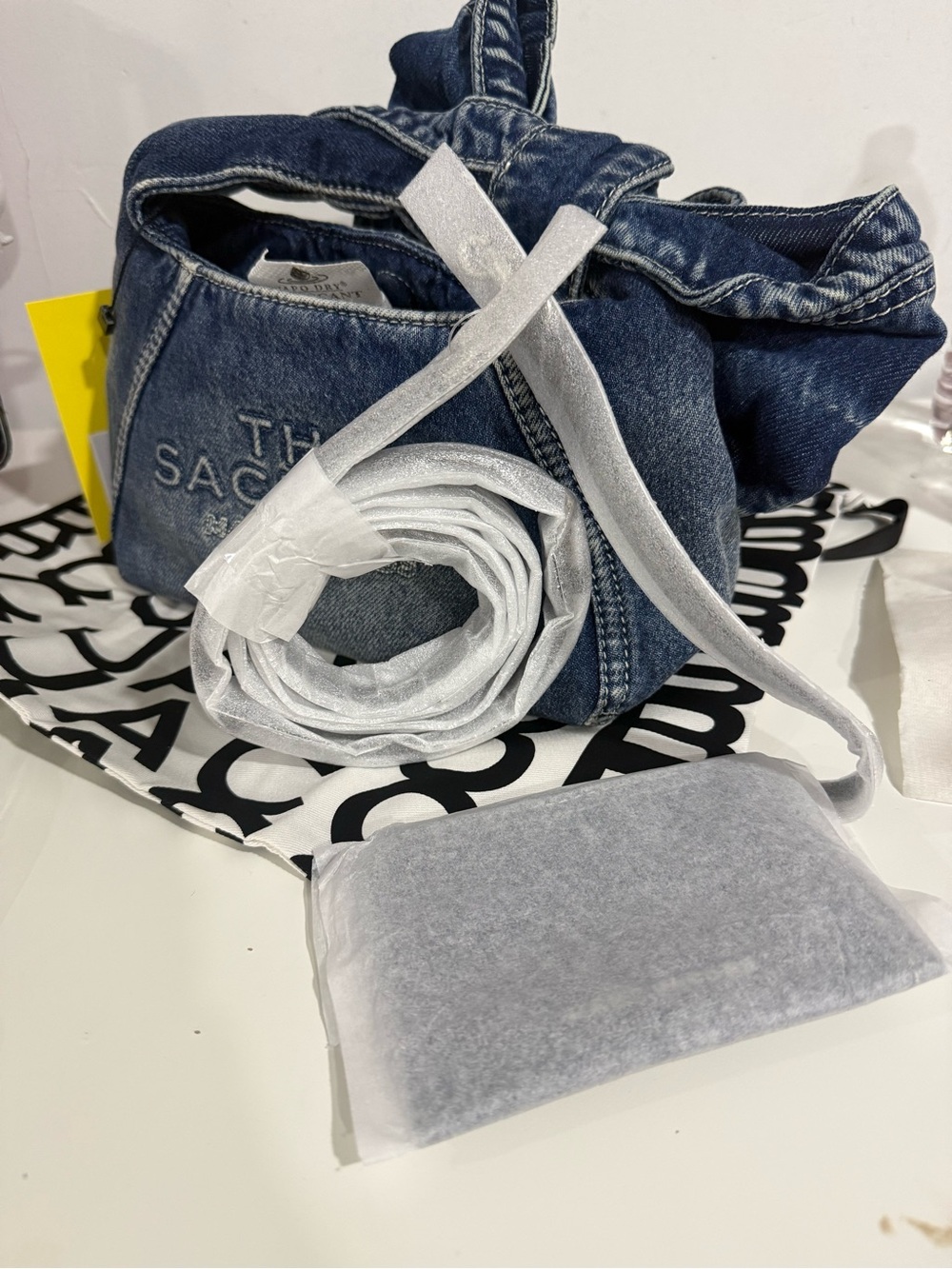 NWT Marc Jacobs The Bow Denim Mini Sack Bag - Picture 4 of 8